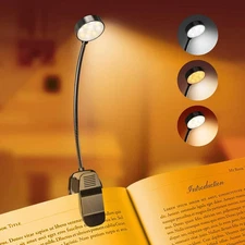 Rechargeable Book Reading Light - Adjustable Brightness, 3 Color...