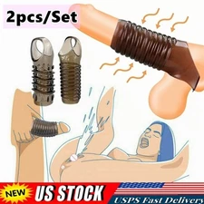 Men Penis Sheath Penis Extender Erection Enlarger Enhancer Sleeve Girth Extender