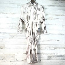 Express Portofino Dress Womens XS New Conscious Edit Abstract Blurred Shirt Midi
