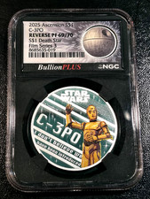 2025 Film Series 3 - Silver C3PO & Death Star - Rev PF69 & 70 - Star Wars