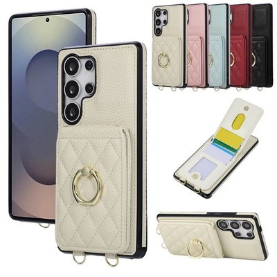 Crossbody Leather Card Slot Phone Case For Samsung S26 S25 S24 S23 S22 S21 S20
