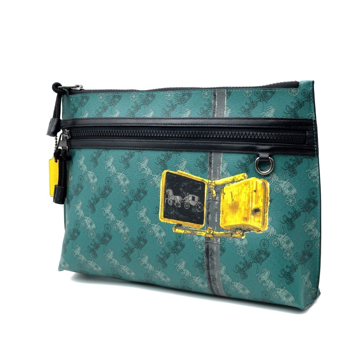 Super Excellent Condition COACH Men s Clutch Bag Carry All Pouch with Horse an