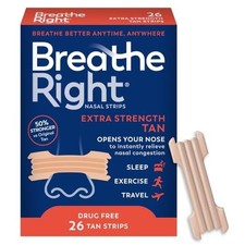 Nasal Strips, Extra Strength, Tan, 26 Count for Congestion Relief