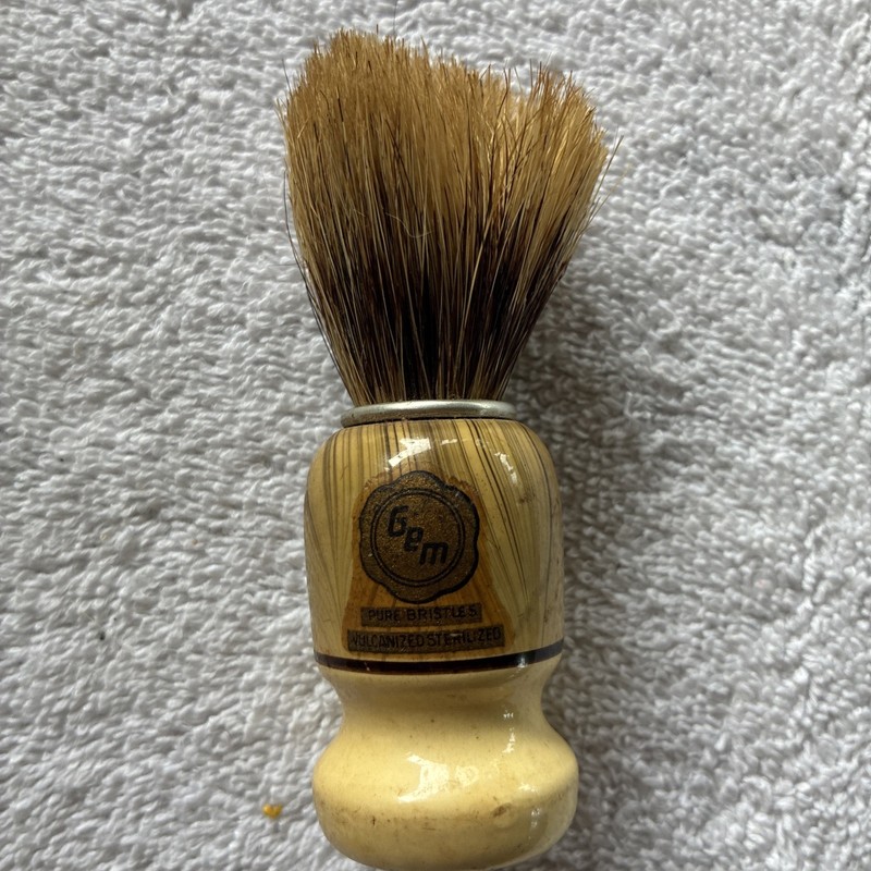 Vtg German Shaving Brush With Wooden Handle And Pure Badger Bristles 