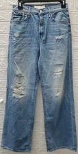 New MOTHER Lil Dodger Sneak Distressed Tomorrow Always Knows Jean Blue Size 24
