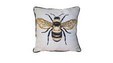 Sonoma Embroidered Bumblebee Queen Bee Indoor/ Outdoor Pillow 15 X 15