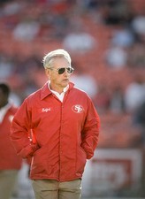 George Seifert Head Coach San Francisco 49ers watches from the sid- Old Photo 3