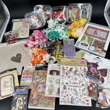 Huge Scrapbook Embellishment Lot Stickers Flowers Die Cuts Cards Crafts Mixed