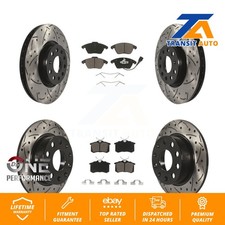 Front Rear Drilled Slot Brake Rotors Ceramic Pad Kit For Volkswagen Jetta Beetle
