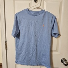 POLO Ralph Lauren Boys Crewneck Blue T-Shirt Size L 14-16 Embroidered Pony