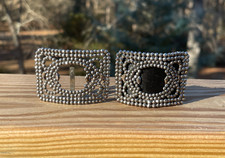 Antique Matching Pair Ladies Marcasite Shoe Buckles/Clips, Made In France