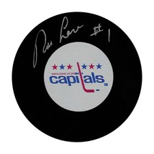 Ron Low Autographed Washington Capitals Puck