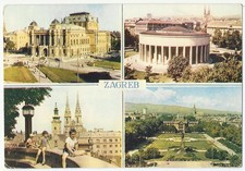 Zagreb Croatia, Vintage PC, 4 Views, Used-1966