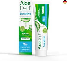 AloeDent Aloe Vera Sensitiv Zahnpasta ohne Fluorid - Natürliche Pfefferminze, 
