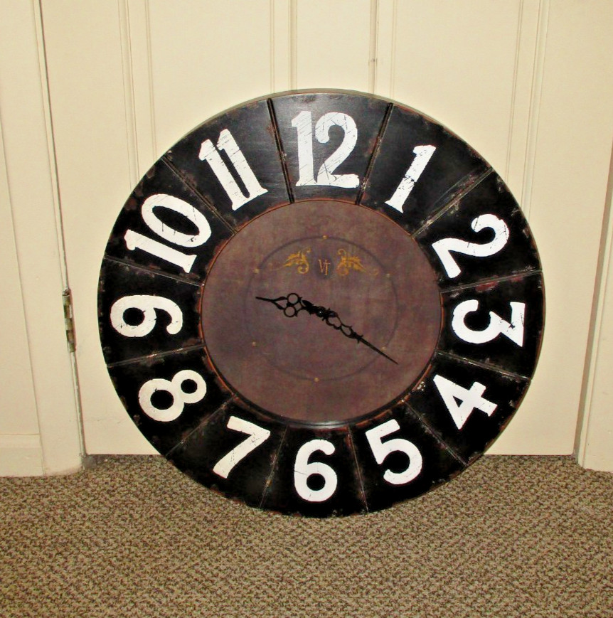 Cooper Classics 24 " BALENCIA WALL CLOCK Solid Wood *Industrial / Farmhouse* EUC image