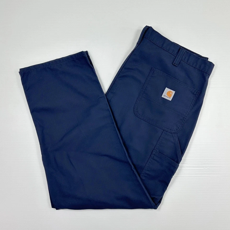 Pantalones de trabajo de lona ligeros Carhartt FR peto azul marino - para hombre Foto 3 de 4