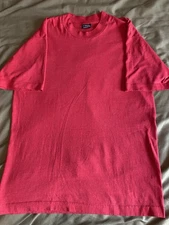 Screen Stars Best Red Cotton T-Shirt Crew Neck Vintage Single Stitch Wear Size L