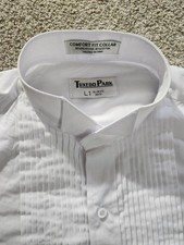 Tuxedo Park Shirt White Wing Collar 1/4" Pleat Front Tux L1 16/16.5 30/31