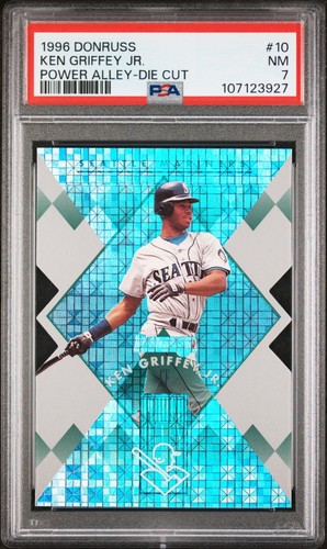 1996 Donruss Power Alley DIE-CUT Ken Griffey Jr 0027/5000 SSP PSA 7 #10