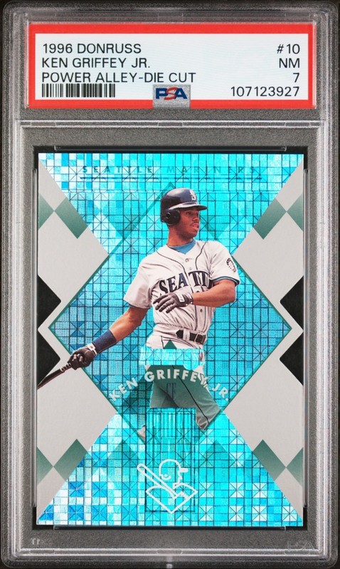 1996 Donruss Power Alley DIE-CUT Ken Griffey Jr 0027/5000 SSP PSA 7 #10