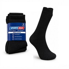 6/12 Pairs Mens Cotton Rich Cushion Sport Socks Size 6-11 Black White Plain Sock