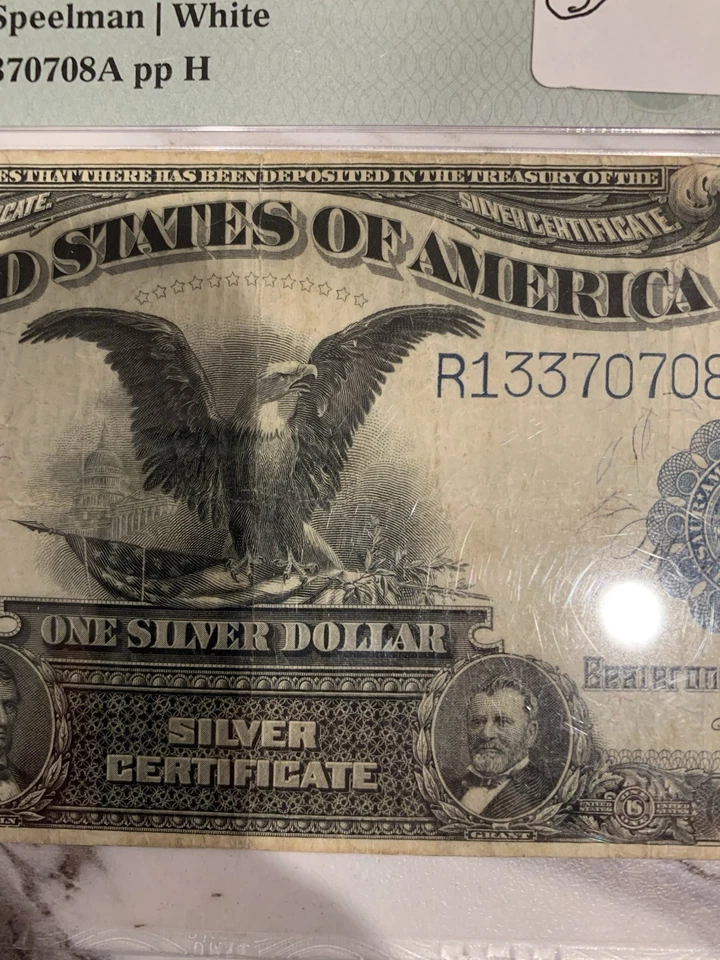 Fr. 236 1899 $1 Certificado de Plata "BLACK EAGLE" PMG 25 - EN MUY BUEN ESTADO Foto 3 de 3