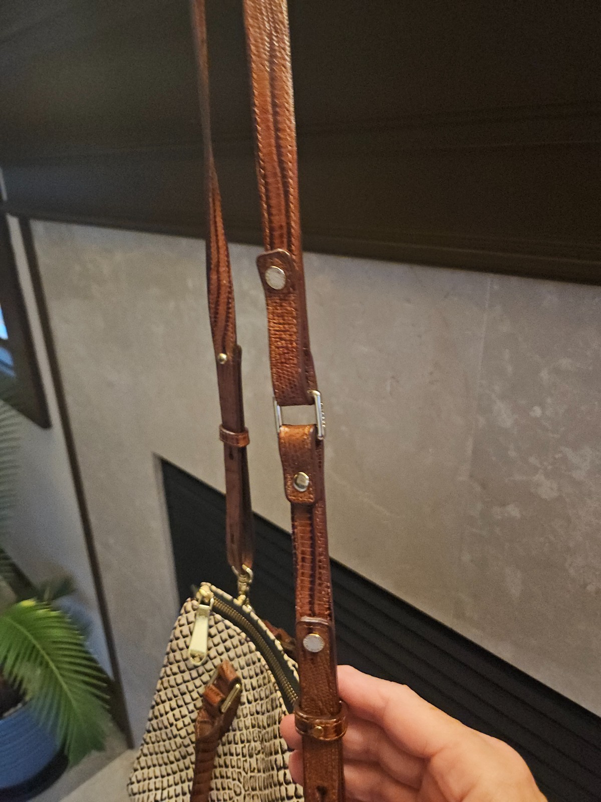 Vintage*Brahmin Black Java Snake Medium Crossbody… - image 8