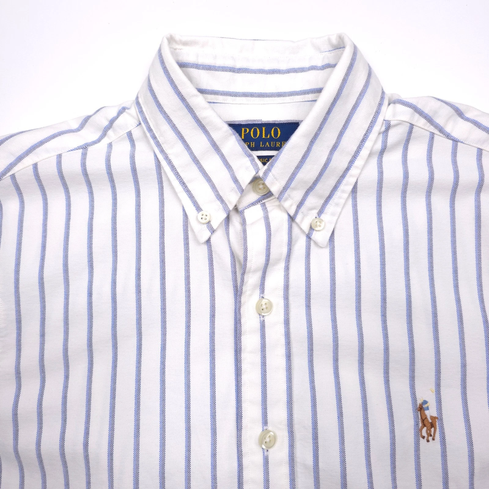 Polo Ralph Lauren Short Sleeve Oxford Button Down Shirt Mens Medium White OCBD