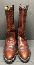 Vintage Mason Cowboy Boots Men’s Size 9.5 E Brown Leather Union Made In USA!