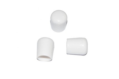 50 x Kappe für Rundrohr D=16 mm L=20 mm weiss PVC (0.16 /1Stk)