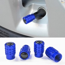 4PCS Tire Valve Stem Caps, Heavy Duty Leak-Proof Valve Caps with Rubber -Blue