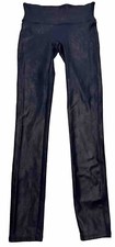 Women's Spanx Faux Leather Leggings Size Small Navy Blue
