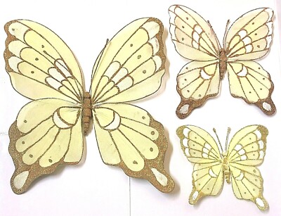 BUTTERFLY SET WITH CLIP IN 3 DIFFERENT SIZES by IL RUSTICO CREAZIONI MADE IN ITALY