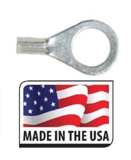 50 22-18 NON-INSULATED 3/8 RING TERMINAL CONNECTOR UNINSULATED MADE IN USA