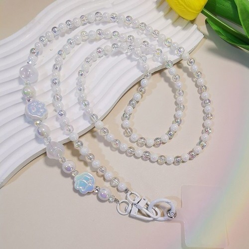 Universal Flower Phone Strap Cute Flower Bead Phone Lanyard Bag - Photo 14 sur 27
