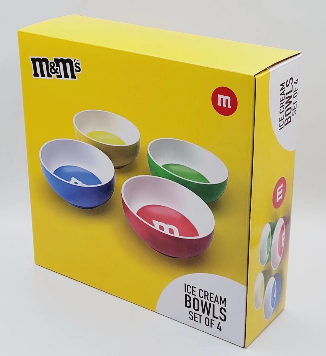 m&m’s Ceramic Lentil Ice Cream Bowls Set of Red Blue Yellow Green, Mars  2021
