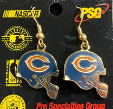 Chicago Bears Helmet Logo J Hook  Dangle Earrings NEW