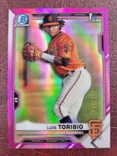 Luis Toribio 2021 1ST BOWMAN CHROME FUCHSIA REFRACTOR RC #D /199 S.F. GIANTS!