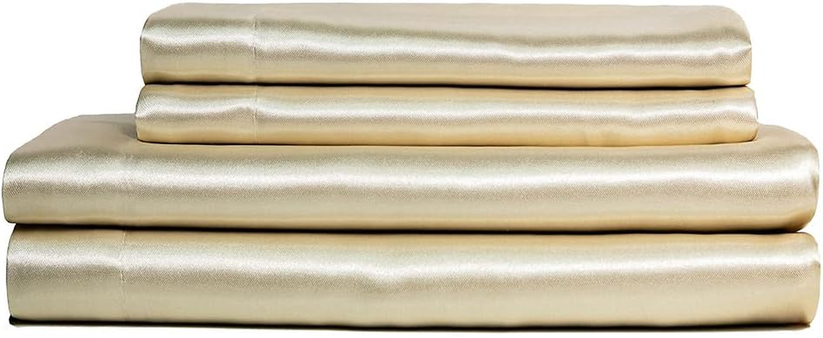 Satin Luxury Sheet Set Full Ivory 4-Piece Set