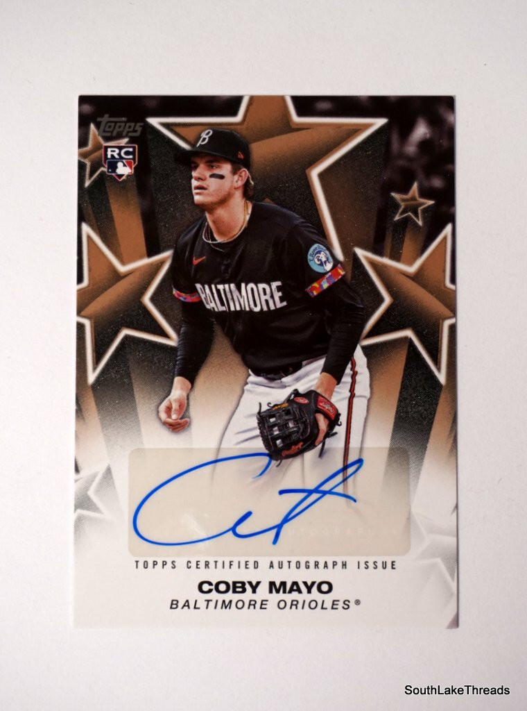 2025 Topps Baseball Stars Auto Gold #'d /50 Coby Mayo RC Baltimore Orioles