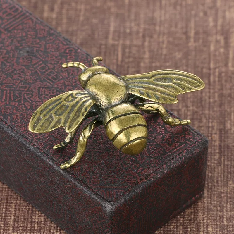 Solid Brass Bee Figurine Small Bee Statue House Decoration Animal Figurines Toys