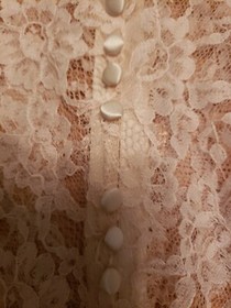 VTG Victoria's Secret Cream Sheer Lace Teddy Lingerie Sz S Gold Label FLAWS
