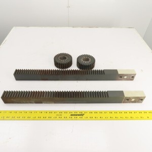 740mm Long x 40mm Wide Flat Pinion Gear Rack Set 544mm Travel W/ Gears Set Of 2