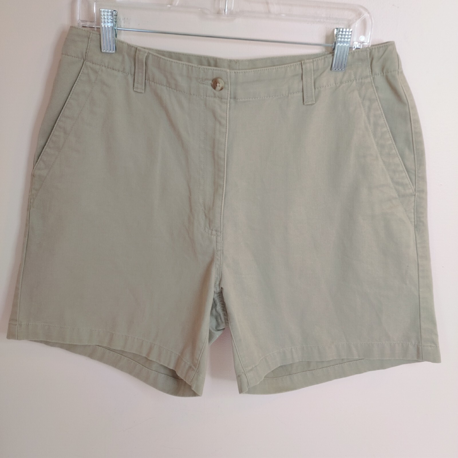 LL Bean Women's Shorts 12 Beige Casual Hiking Chino Walking Outdoors