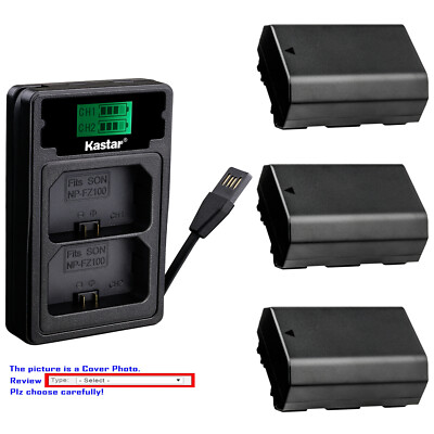 Kastar Battery LZD2 USB Charger for Sony NP-FZ100 & Sony Alpha ILCE-7RM3 Camera