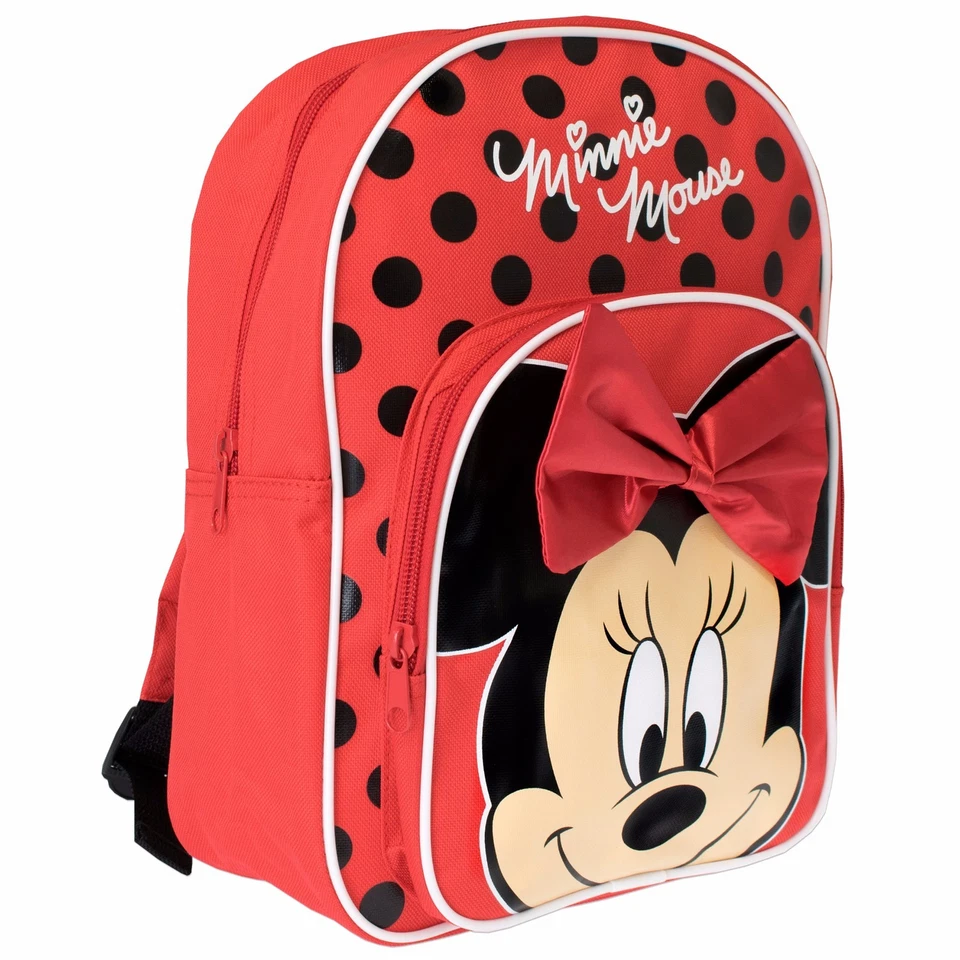 Minnie Mouse Backpack Kids Girls School Bag Rucksack Red Bow Polka Dot Childrens - Image 2 of 3