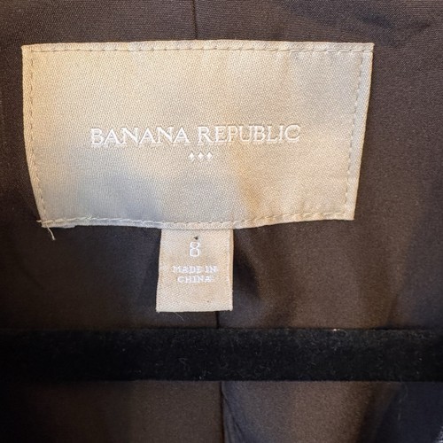 Banana Republic Blazer Size 8 Womens Gray Notch Lapel Collared Academia Career - Picture 9 of 9