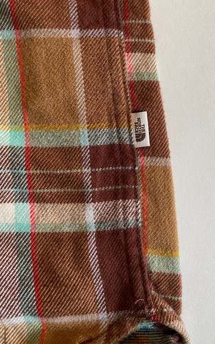 $85 NWT Mens The North Face Arroyo Flannel Plaid Button Down Shirt Utility Brown - Picture 3 of 4