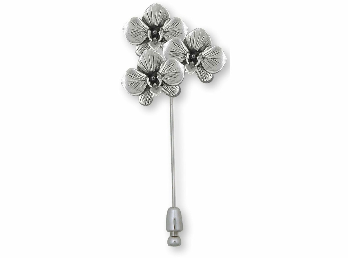 Orchid Jewelry Sterling Silver Handmade Orchid Flower Brooch