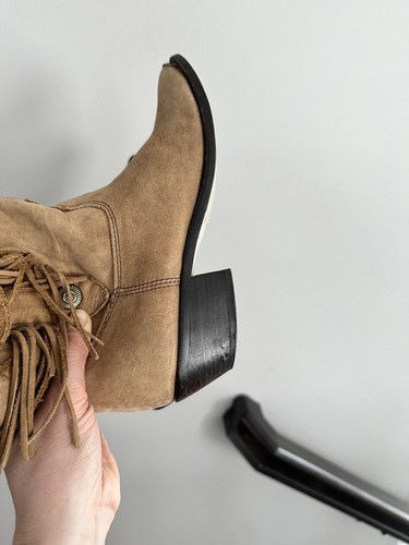 Code West Fringe Tan Brown Suede Western Boots Sz 7 Brazil Womens Festival - Picture 17 of 20